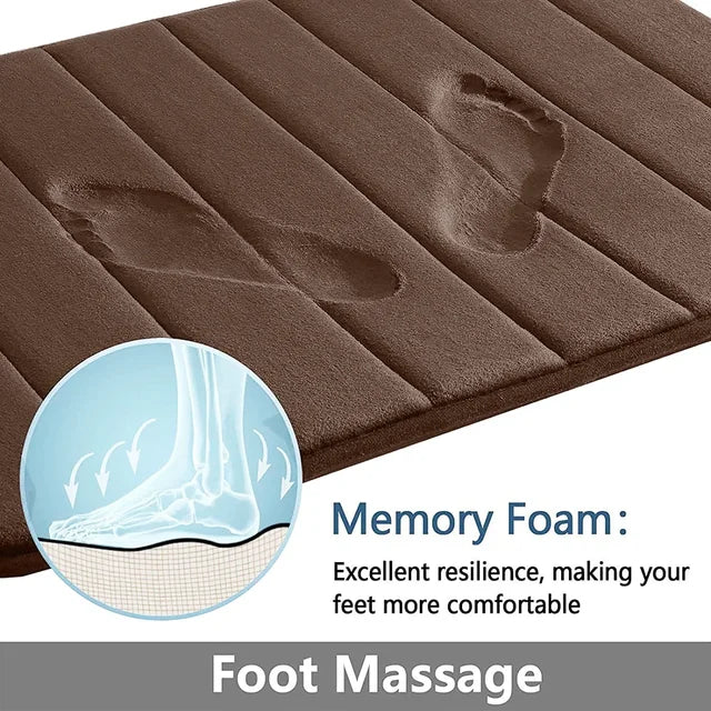 Super Absorbent Memory Foam Bath Mat - Non-Slip and Comfortable