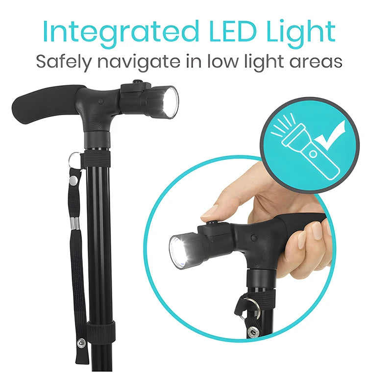 Portable Folding Cane with LED Light